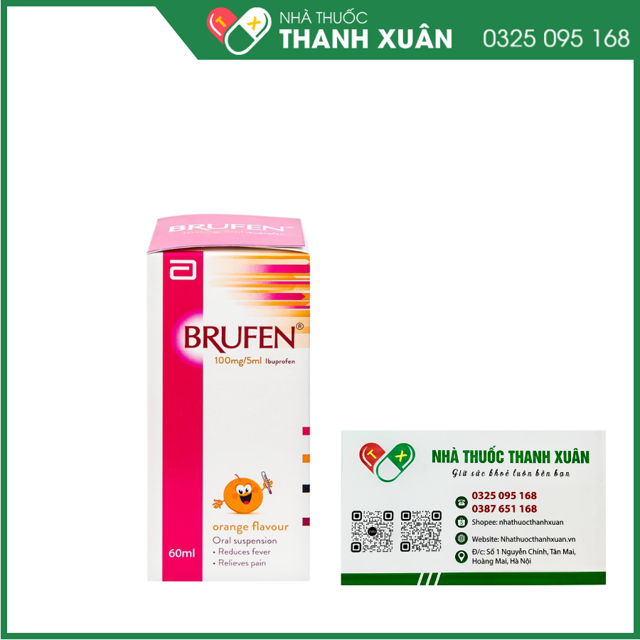Brufen 100mg/5ml hạ sốt ở trẻ em, giảm đau